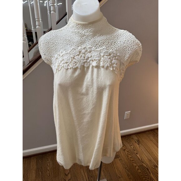 Giambattista Valli Cashmere Silk Floral Embroidered Knit Sweater Top White 40 - Picture 1 of 4